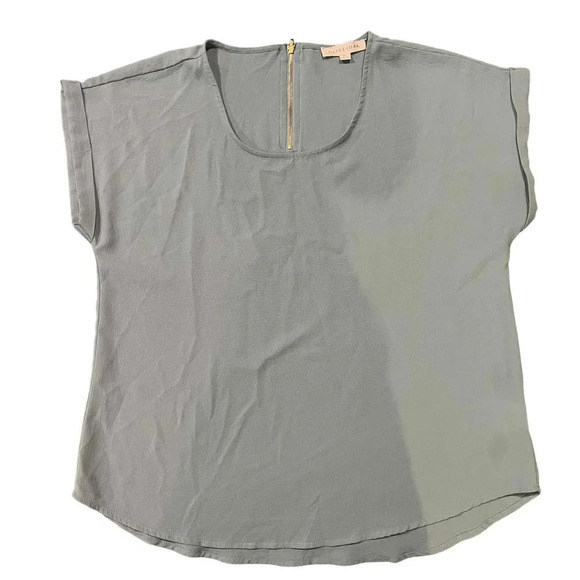 Olive+Oak Short Sleeve Round‎ Neck Back Zipper Blouse Top Size XL - Picture 1 of 4